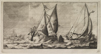 KG 08759
<br/>
Een IJsselvarken, een waterschip of Zuiderzee vissersboot
<br/>
<em>Nooms, Reinier (1623/4-1664) - kopie naar</em>